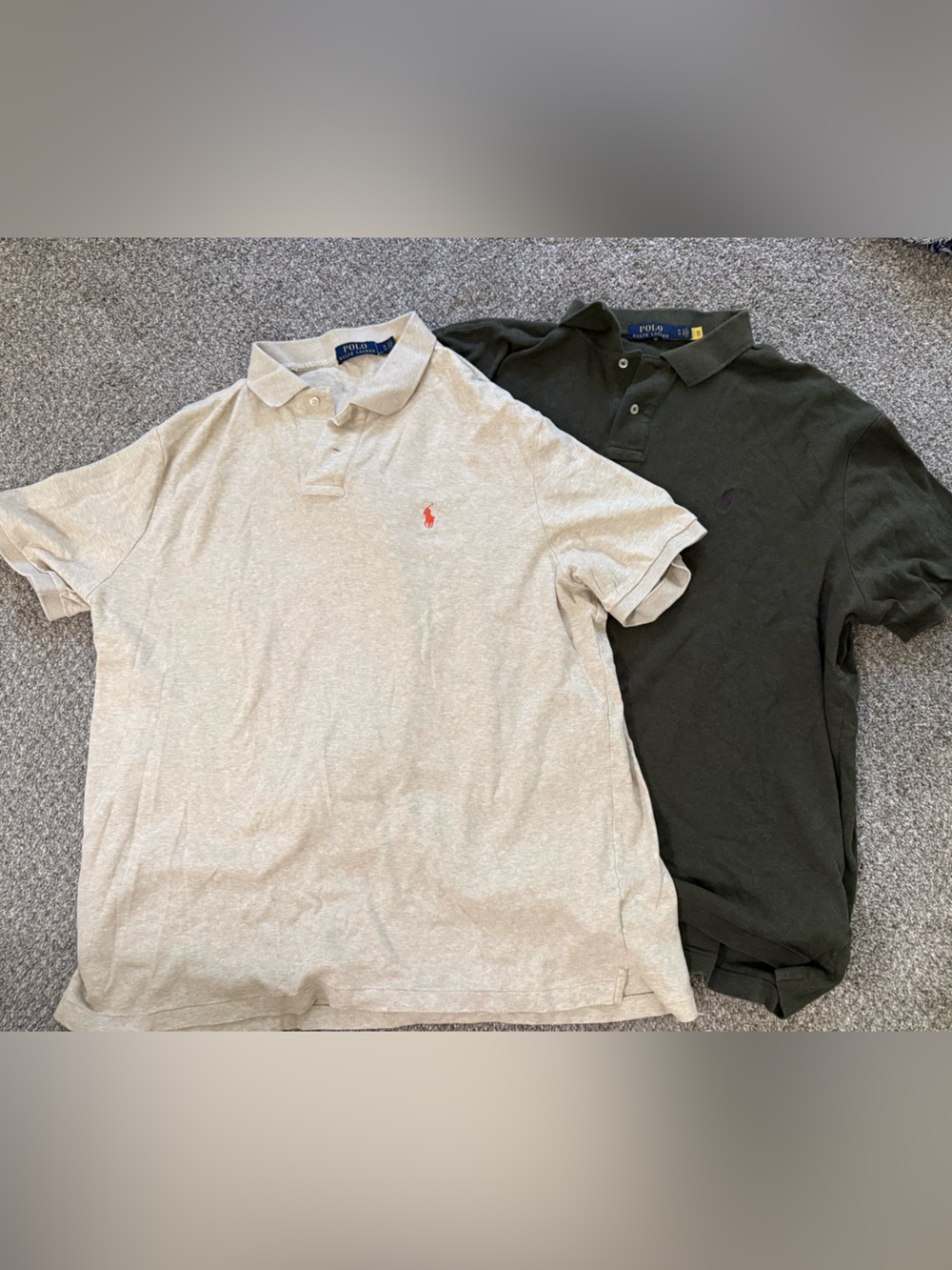 2 Polo Ralph Lauren Classic Polo - Light Heather Tan & Dark Olive